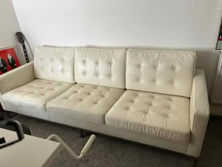 Photo of free Faux Leather Tufted Sofa (Shoreham-by-Sea, BN4) #1