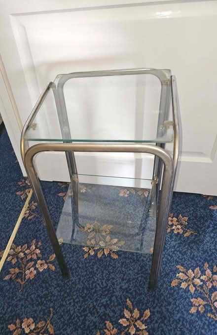 Photo of free Glass & Metal Side Table / Plant Stand (Needs TLC) (Thornton Heath CR0) #1