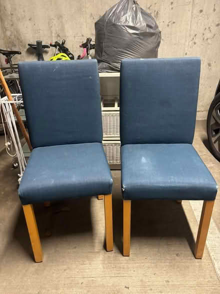 Photo of free Twin blue chairs (Battersea SW11) #1