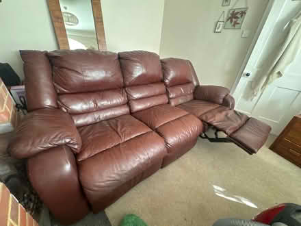 Photo of free Real leather reclining sofa (OX44 nuneham) #1