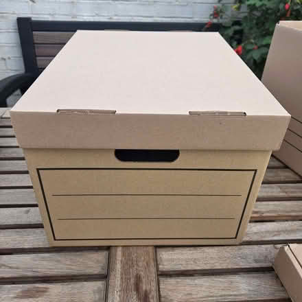 Photo of free 10 x bankers storage boxes with lids (Queens Park MK40) #1