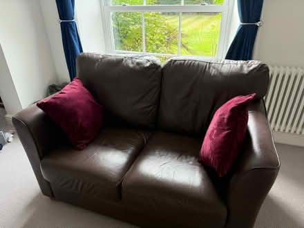 Photo of free Brown Leather 2 and 3 Seater Sofas (Byley CW10) #1