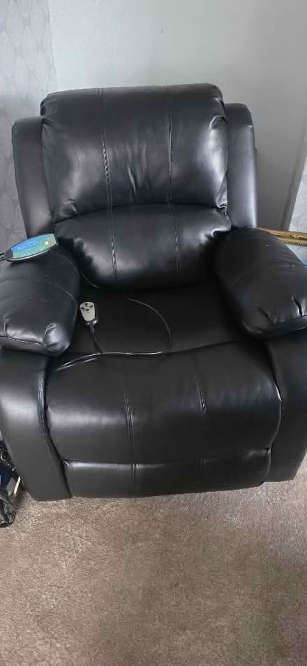 Photo of free Black leather recliner chair (Vale LA1) #1