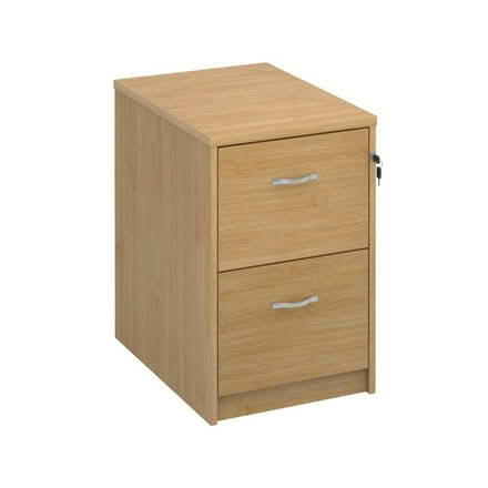 Photo of Wooden 2-Drawer Office Filing Cabinet (Light Wood) (Capel St Mary IP9) #1