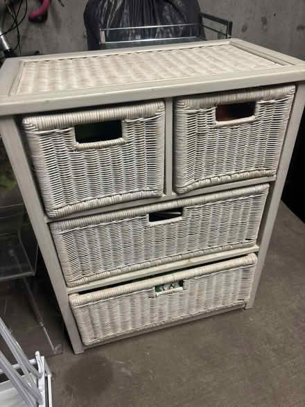 Photo of free White wicker chest of drawers (Battersea SW11) #1
