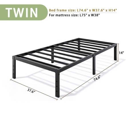 Photo of free Twin Size Metal Bed Frame (Pleasanton (Del Prado)) #1