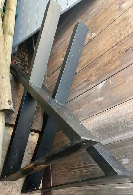 Photo of free Metal table legs, plus wooden table (Chorleywood WD3) #1