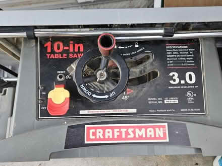 Photo of free Craftsman 10" table saw 137.248830 (Manchester) #2