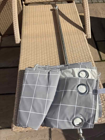 Photo of free next curtains 43x72” grey and pole (Gilgarran CA14) #1