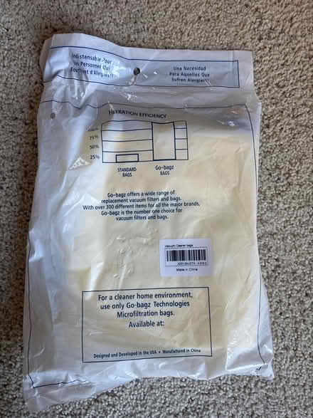 Photo of free 5 canister vacuum cleaner bags (Sunnyvale near Fremont H.S.) #2