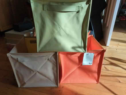 Photo of free 3 x canvas storage boxes (Girton CB3) #1