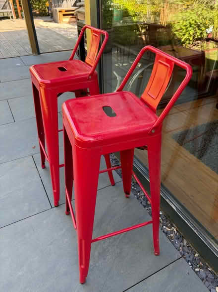Photo of free Topic style red bar stools (Bramber BN44) #1