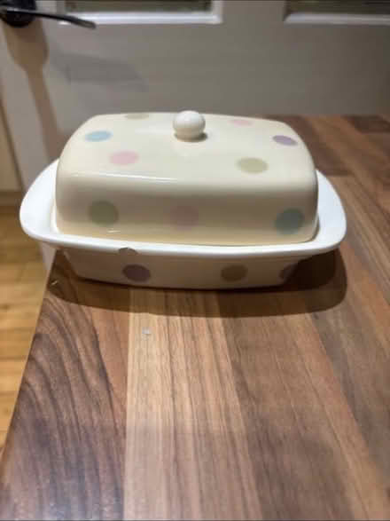 Photo of free Polka dot butter dish (Knaphill GU21) #1