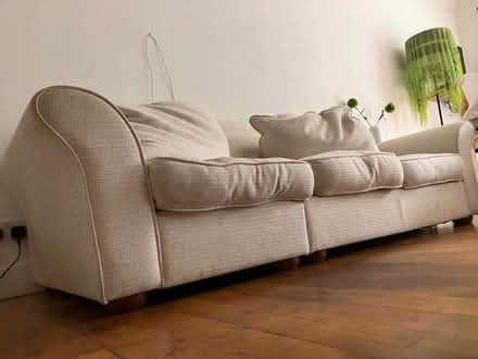 Photo of free Large 3-Seater Cream Fabric Sofa – Esher (KT10) – Must go! (Esher KT10) #3