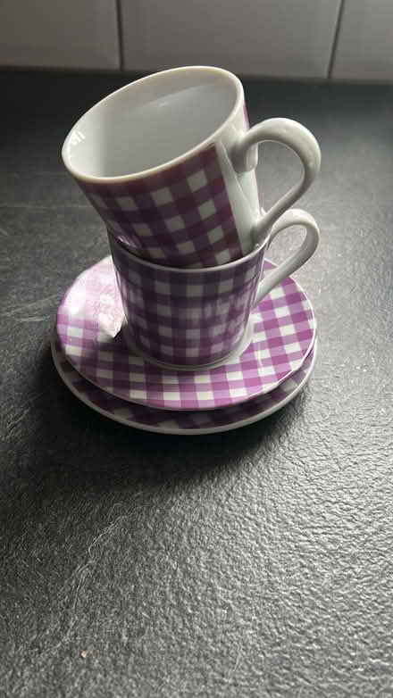Photo of free Espresso cups and saucer x2 (Greasbrough S61) #1