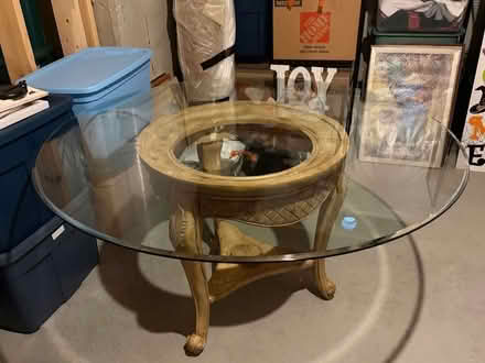 Photo of free Glass Table with Pedestal Base (East side of Grand Blanc) #1