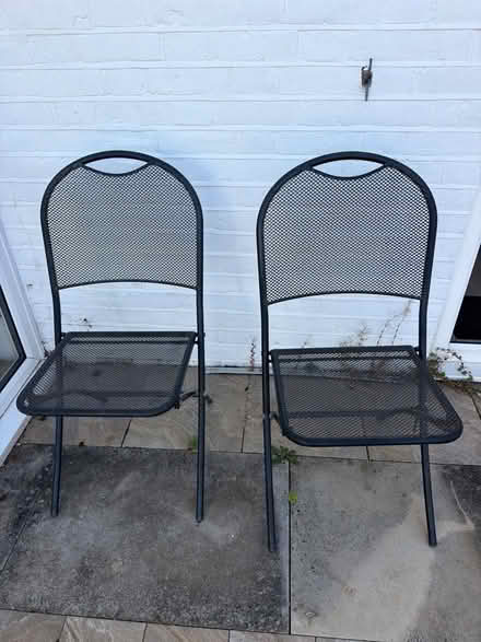 Photo of free Two outdoor black mental chairs (Tolworth KT5) #1