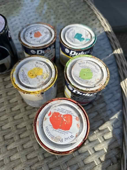 Photo of free Coloured emulsion paint small pots (Cheltenham GL52) #1