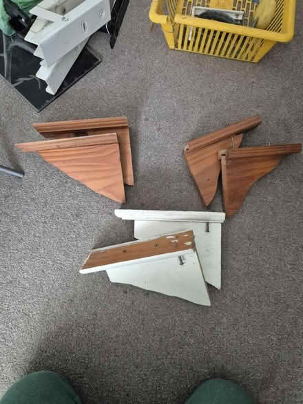 Photo of free 3 pairs of wooden shelf brackets (Guiseley LS20) #1