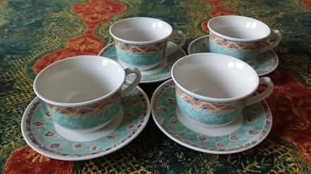 Photo of free Set of 4 cup & saucers: Jeff Banks Ports of Call "Kabul" (Bicester OX26) #1