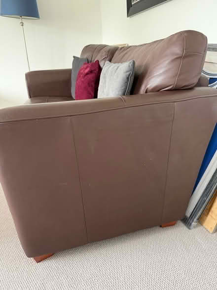 Photo of free Brown Leather 2 and 3 Seater Sofas (Byley CW10) #4