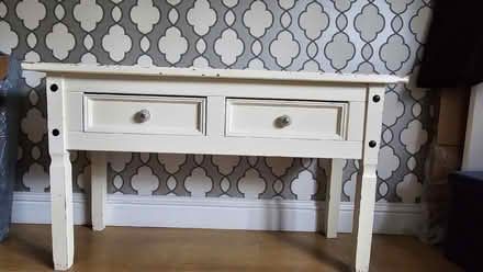 Photo of free Solid Wood Console Table / Hallway Desk (2 Drawers) – Shabby (North Town GU12) #1