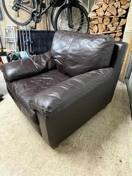 Photo of free Brown leather armchair (Harrogate HG2) #2