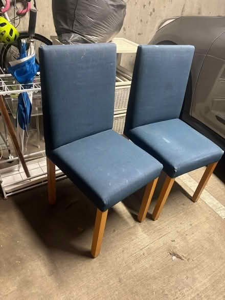 Photo of free Twin blue chairs (Battersea SW11) #2