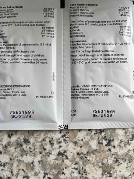 Photo of free 30 Sachets STRIGOL 13.72g (cheadle Hulme SK8) #2