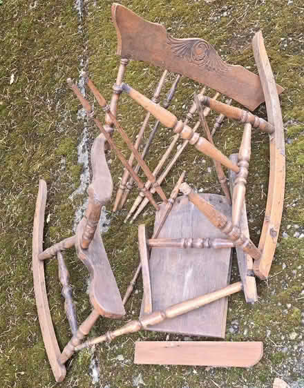 Photo of free Wood rocking chair (Broadview) #1
