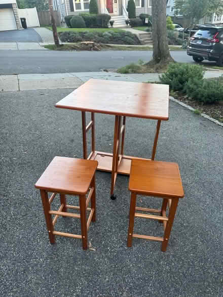 Photo of free Compact Table and Stools (Watertown) #4