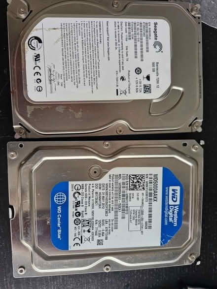 Photo of free 2 x hard drives 500GB each (Broadsone BH18) #1