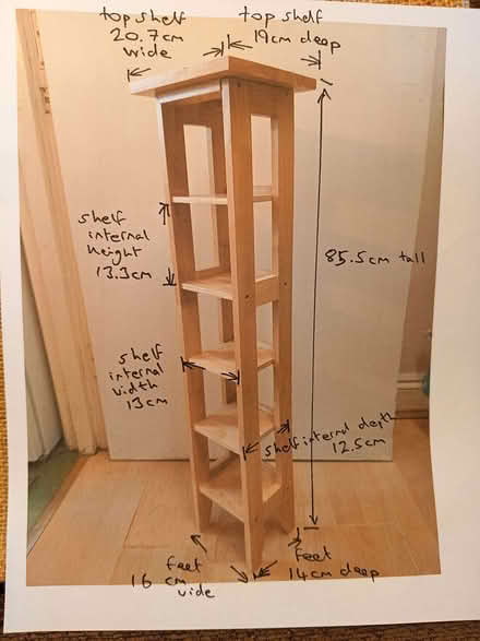Photo of free CD slimline storage tower, wood, 85.5x20.7x19cm (Boscombe BH5) #1