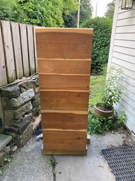 Photo of free Tall solid oak dresser (Hastings on Hudson) #1