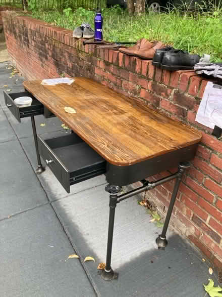 Photo of free Small wood & metal desk (Petworth/ Park View) #1