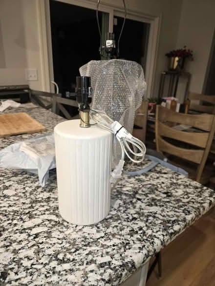 Photo of free Lamp base, off white, ceramic (Saline) #1