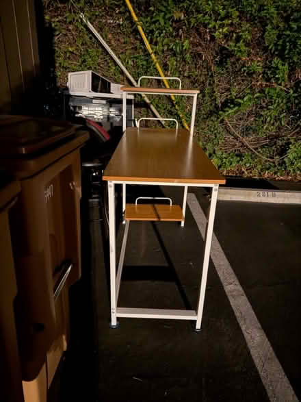 Photo of free Desk w wooden top, metal frame (1089 West Olive Avenue) #3