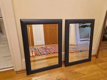 Photo of free Twin blue wooden mirrors (Battersea SW11) #1