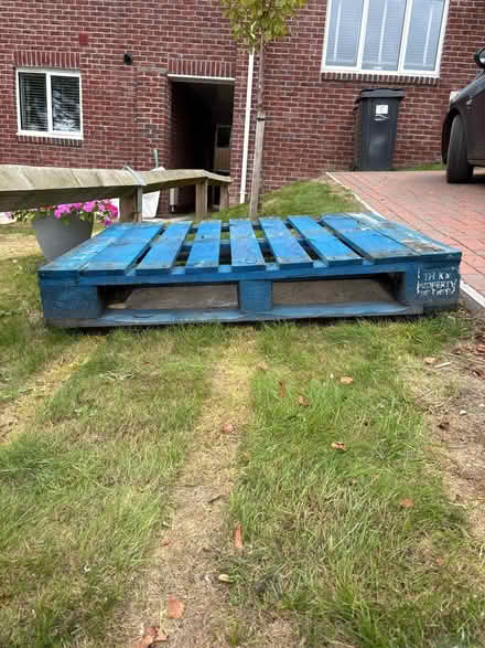 Photo of free Blue wooden pallet (East Street, South Molton) #2