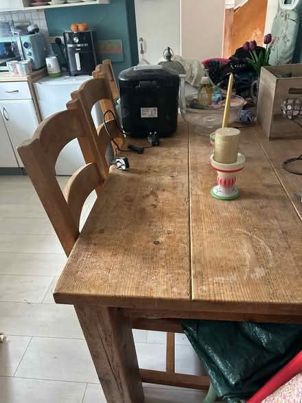 Photo of free Solid Oak Dining Table and 6 Chairs (Bexhill TN39) #1