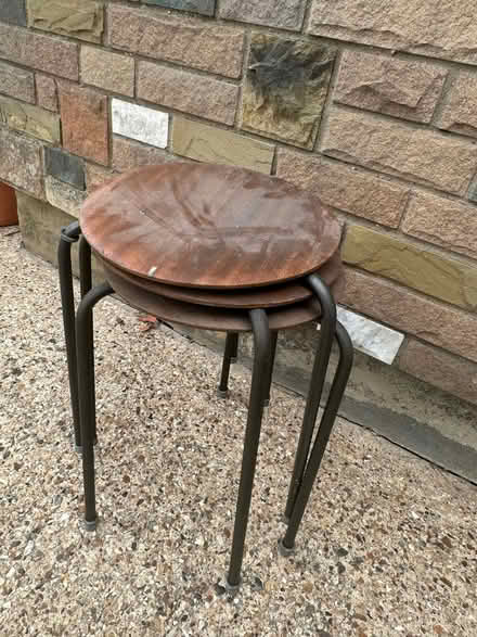 Photo of free Set of 3 walnut stools (Barnet Gate EN5) #1