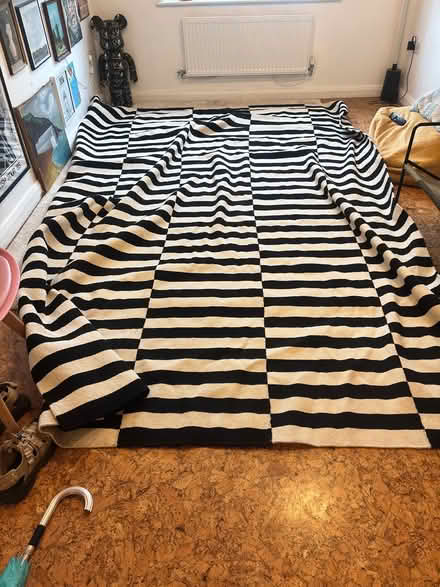 Photo of free IKEA black and white Stockholm rug (Greenfield, Saddleworth) #1