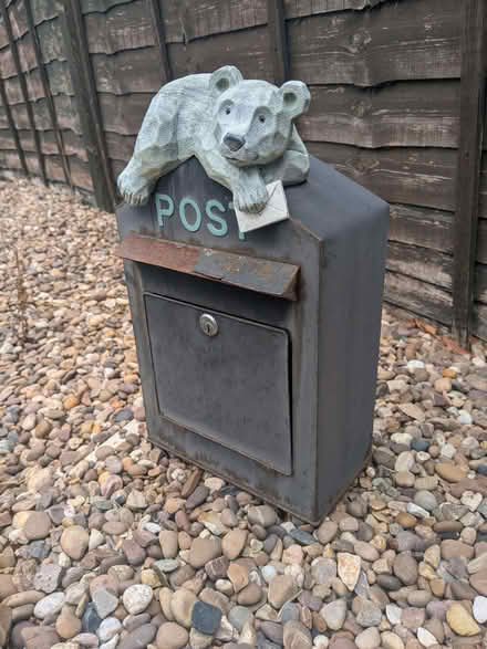 Photo of free NEXT Metal Wall-Mounted Post Box with Ceramic Bear Figure (Chapel Allerton LS7) #1