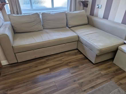 Photo of free IKEA Corner sofa-bed, gray/green (Hertsmere WD6) #1