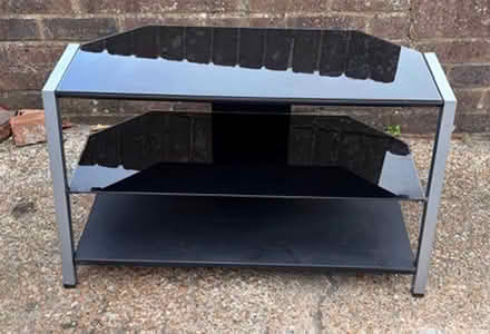 Photo of free TV stand 3 shelves glass and black ash finish (Eastbourne BN20) #1
