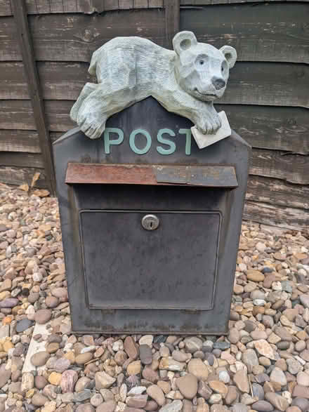 Photo of free NEXT Metal Wall-Mounted Post Box with Ceramic Bear Figure (Chapel Allerton LS7) #2