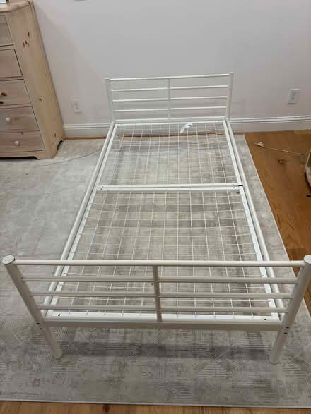 Photo of free 2 twin bed frames & mattresses (Tarzana 91356) #1