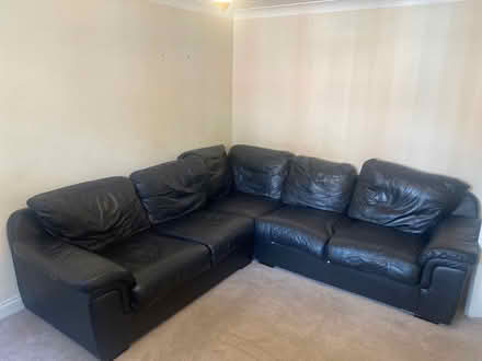 Photo of free Black Leather Corner Sofa (Newbury Rg14) #1
