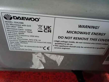Photo of free microwave and grill not working and plug cut off (Lewisham SE13) #3
