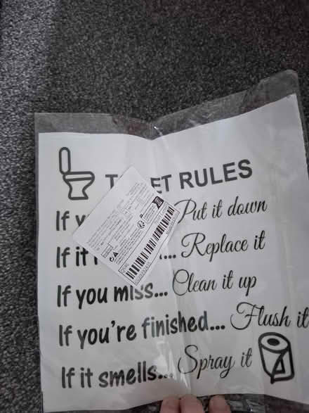 Photo of free Bathroom rules wall decals stickers (EH20 loanhead) #1